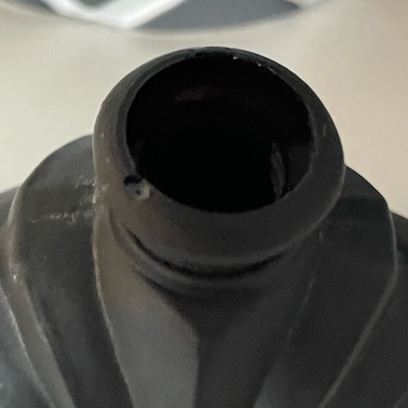 Vintage Frosted Black Glass Art Deco Shell Perfume Bottle & Stopper - Picture 8 of 9